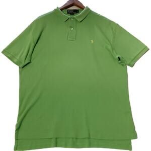 POLO BY RALPH LAUREN Men’s Green 2 Button Classic Fit Solid Cotton Polo Shirt Lg